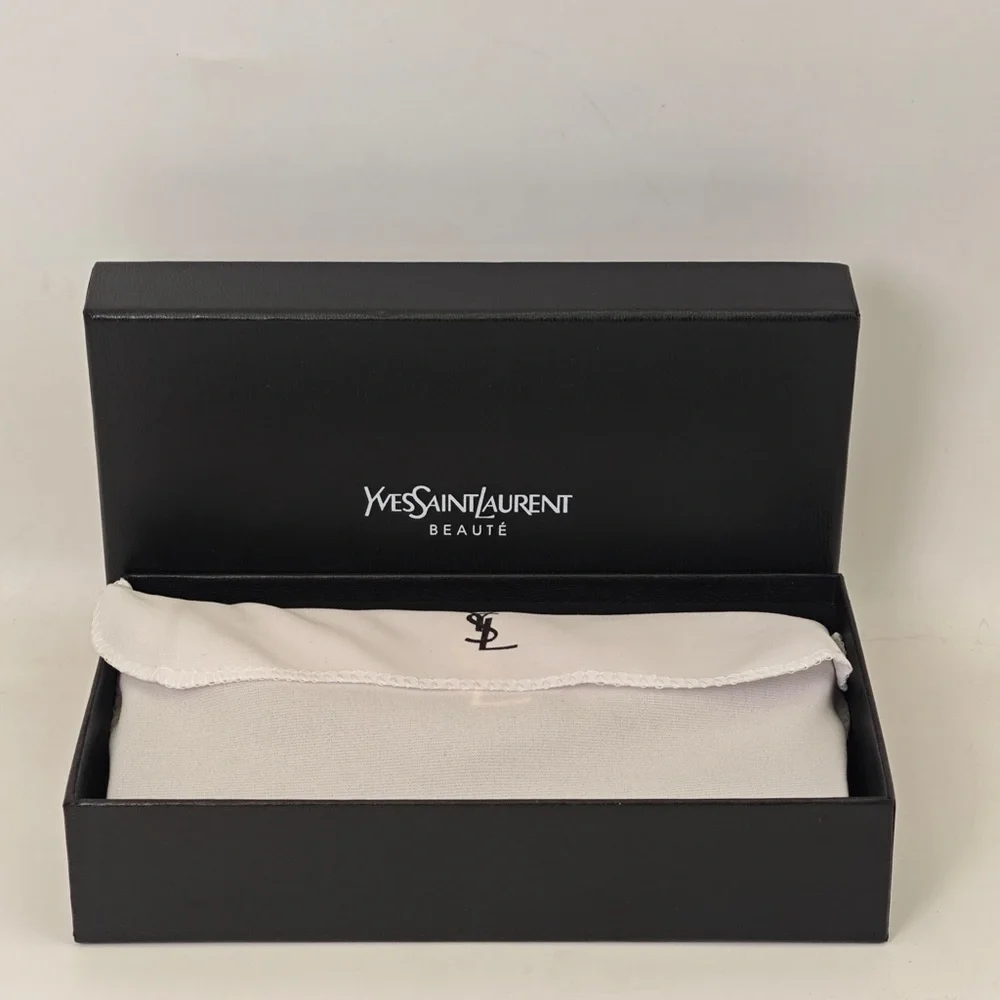 Yves Saint Laurent Quilted Black Clutch with Gold Accent